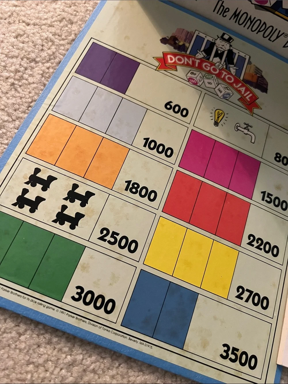 Vintage Don't Go To Jail Dice Game